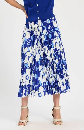 Tyler B&ouml;e Cara Pleated Skirt In Cerulean Floral