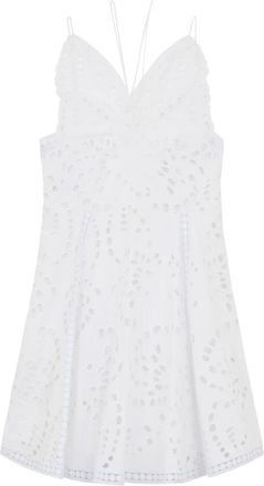 Alberta Ferretti Jurk met dunne bandjes - Dames - Korte kleedjes - Wit - 2XS - Katoen - Kleedjes