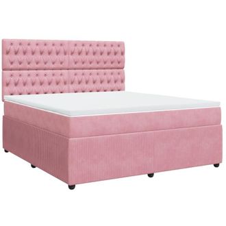vidaXL Vidaxl - Cama Box Spring Con Colch&oacute;n Terciopelo Rosa 180x200 Cm