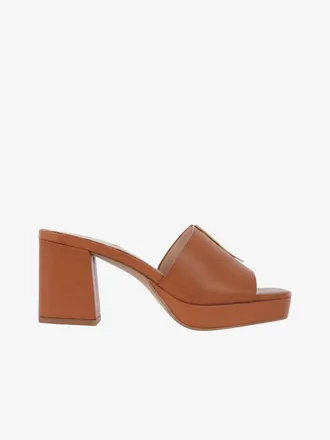 Ex&eacute; Womens Lina Platform Heeled Sandal In Tan
