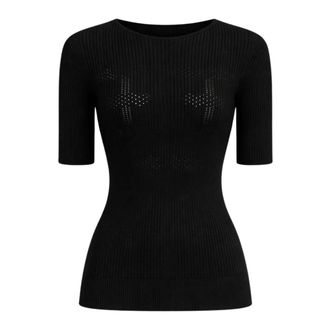Twinset Round-neck Knitwear, female, Black, Size: S Round-neck Knitwear