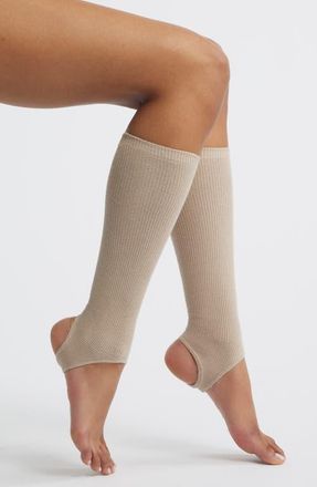 High Heel Jungle Marnie Cotton Blend Rib Stirrup Socks in Khaki at Nordstrom