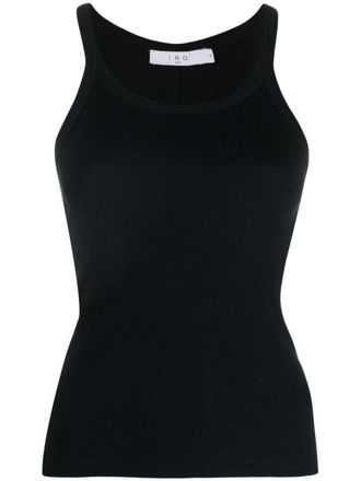 Iro spaghetti-straps cotton top - women - Spandex/Elastane/Cotton - M - Black
