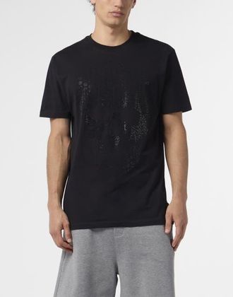 Philipp Plein Round Neck T-Shirt Skull Strass Skull Strass Men in Black/black at Nordstrom, Size Xxx-Large