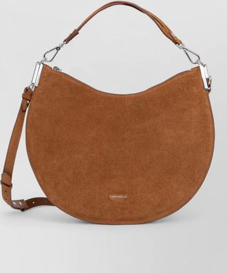 Coccinelle sunup suede shoulder bag adjustable strap