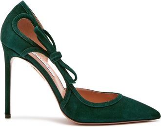 Aquazzura Aquazzura Soave 105 Suede Pumps - Dark Green