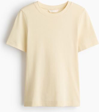 H&M T-Shirt aus Baumwolle - Blassgelb