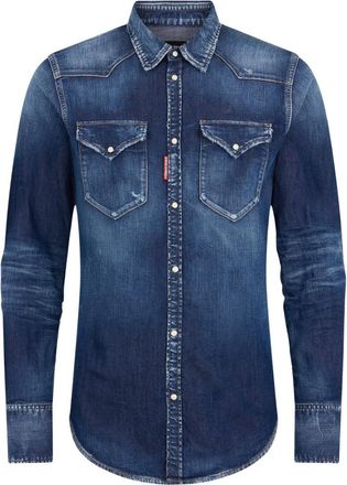 Dsquared2 Navy Blue Pefecto Wash Classic Shirt