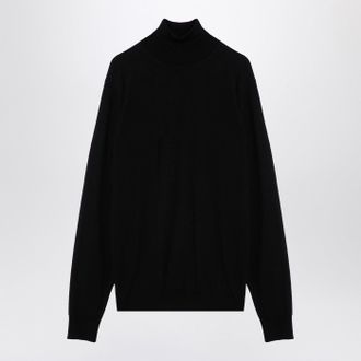 Drumohr Black Woll Rollkragenpullover Pullover