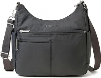 Baggallini Securtex Anti-Theft Free Time Crossbody Bag in Charcoal at Nordstrom