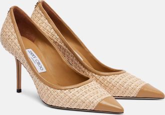 Jimmy Choo London Pumps Love 85 in rafia con pelle