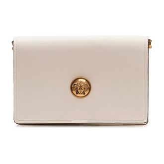 Versace Tassen, Dames, Wit, ONE Size, Leer, Mini Tas Lamsleer
