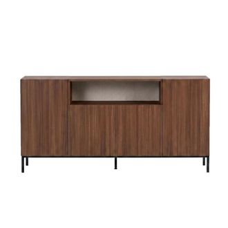 Calicosy Aparador 4 puertas, 1 nicho l160 cm - nogal