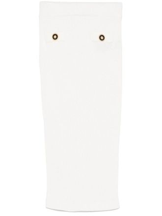 Balmain ribbed midi skirt - women - Viscose/Polyester - 40 - White