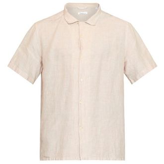 Knowledge Cotton Apparel Box S/S Linen Shirt Hemd f&uuml;r Herren | beige