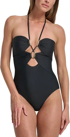 DKNY Halter Swimsuit with Jewel Box