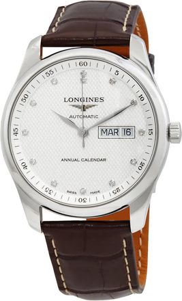 Longines Master Automatic Chronometer Diamond Silver Dial Mens Watch L2.910.4.77.3