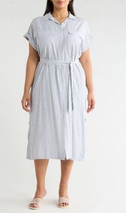 Max Studio Short Sleeve Belted Maxi Shirtdress in Indcrtas at Nordstrom Rack, Size 2 X
