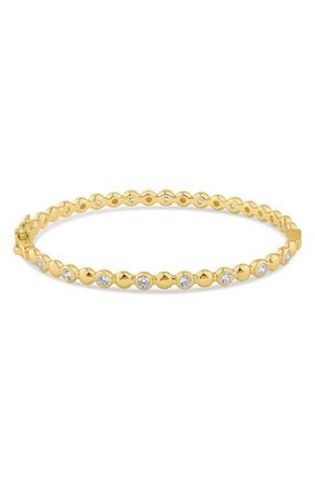 Kenneth Jay Lane Alternating Cubic Zirconia Bangle Bracelet in Gold Plated at Nordstrom