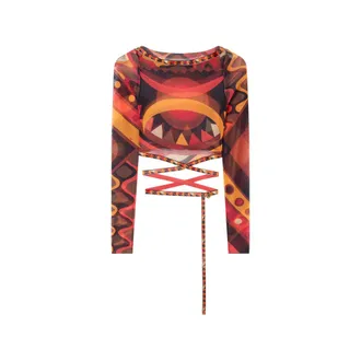 Pucci Vivara-print Tulle Crop Top
