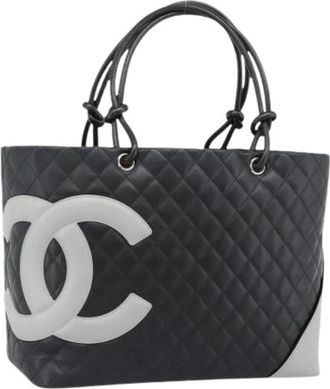 Chanel Pre-owned Vintage Tote Bag - Dames - Vintage Shopper - Zwart - ONE Size - Leer - Vintage