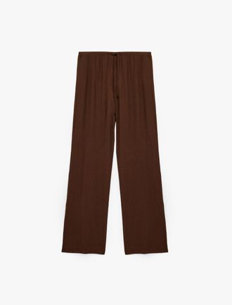 Koton BROEKEN Wijde Broek met Ceintuur en Krinkelstof