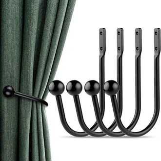 OEM Juego De 4 Ganci Per Tende Grand Neri, Ganci Curvi De Aluminio De 16 Cm Con Viti, Accesorios Para El Fissaggio Delle Tende