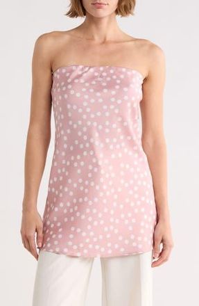 Renee C Polka Dot Strapless Tunic Top in Pink at Nordstrom Rack, Size X-Large