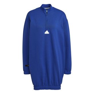 adidas (WMNS) adidas Half-Zip Sweater Dress Asia Sizing Blue HM2894