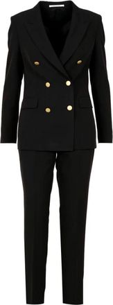 Tagliatore Parigi Double-Breasted Jas - Dames - Jumpsuits - Zwart - S - Leer - Jumpsuits & Playsuits