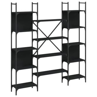 Berkfield Home Bookshelf Black 155.5x24x166.5 cm Engineered Wood