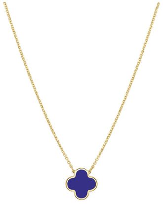 Italian Gold, Inc 14K Lapis Clover Necklace