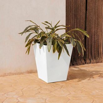 OEM Cal&eacute;ndula 50 Macetero Cuadrado Estilo R&uacute;stico De Interior Y Exterior Para Plantas Y Flores Muy Resistente Al Paso Del Tiempo. Hecho De Polietileno En 