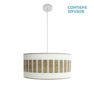 Fabrilamp Colgante Ivanna 2xe27 Blanco/blanco-madera Clara Regx50x50 Cm