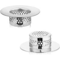 OEM Juego De 2 Filtros De Desag&uuml;e Para Fregadero, Filtro De Acero Inoxidable De 2,8 Cm, Atrapapelos Para Fregadero Y Lavabo, Fregona, Piscina - Crezuo