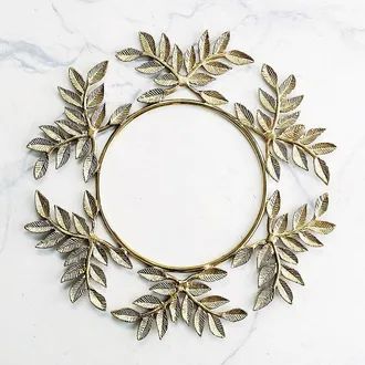 Frontgate Set of 4 Linden Leaf Metal Chargers - Frontgate