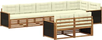 vidaXL Conjunto De Sof&aacute;s De Exterior 8 Uds. Natural Y Crema Vidaxl