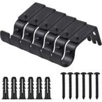 OEM 6 Soportes De Pared Ajustables, Soportes De Barra De Cortina De Metal Resistente, Con 6 Tornillos Autorroscantes (negro) - Crezuo