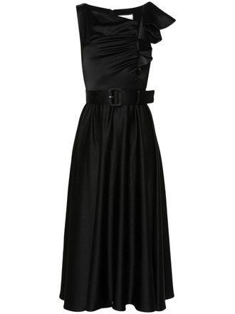 Nissa belted midi dress - Black