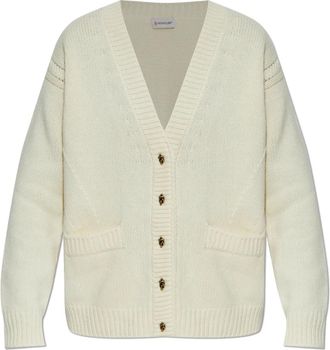 Moncler Wollen Cardigan met Zakken - Dames - Vesten - Beige - S - Wol - Truien & Vesten