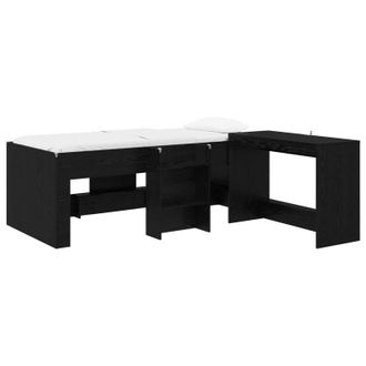 vidaXL Letto Alto Per Bambini Con Scrivania 2 Pz Rovere Nero Vidaxl
