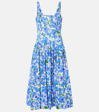 Carolina Herrera Floral cotton-blend midi dress