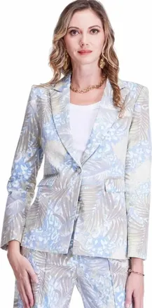 Jade Yoga Button Blazer Tailored Jacket In Desert Palm