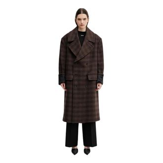 Maison Margiela Jassen, Dames, Bruin, M, Double-Breasted Coats