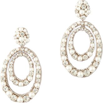 Deepa Gurnani Spencer Faux Pearl Drop Earrings in Silver at Nordstrom