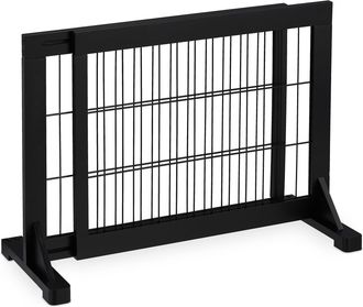 Relaxdays Relaxdays - Barrera Seguridad Ni&ntilde;os Y Perros, Valla Protectora Puerta O Escalera, Sin Taladrar, 56 X 70-115cm, Negra