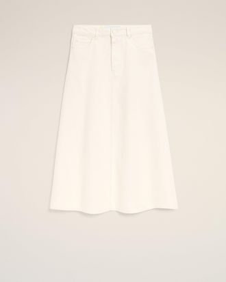 Ami White Cotton Long Skirt White - XXS - for Women