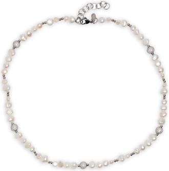 Craft beaded pearl necklace - Silver