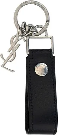 Saint Laurent Keyrings, male, Black, Size: ONE SIZE Keychain with iconic YSL Monogram