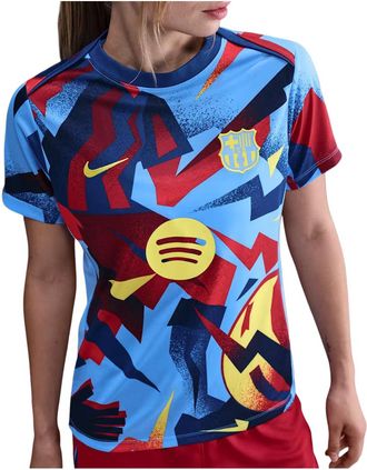 Nike (WMNS) Nike Dri-FIT Pre-Match T-Shirt Salsa Red Gym Blue Opti Yellow FZ1342-413